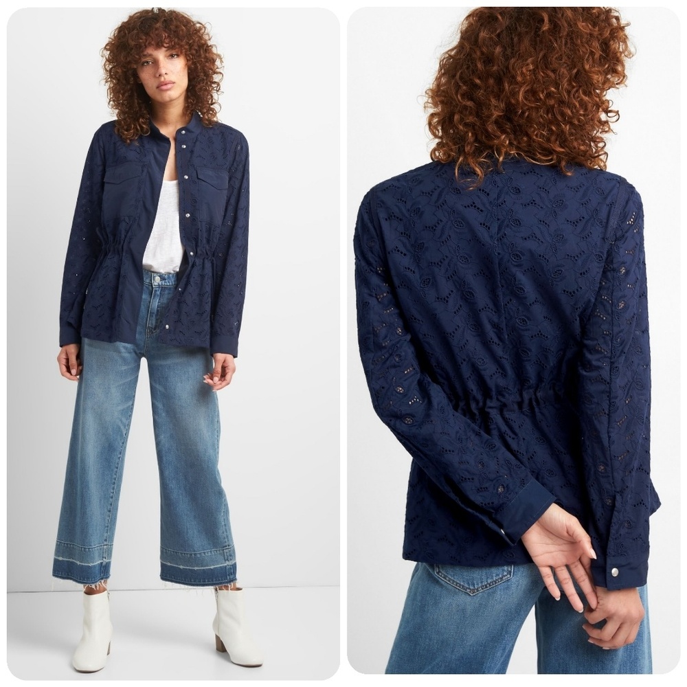 Gap Eyelet Navy Lightweight Jacket - image 1